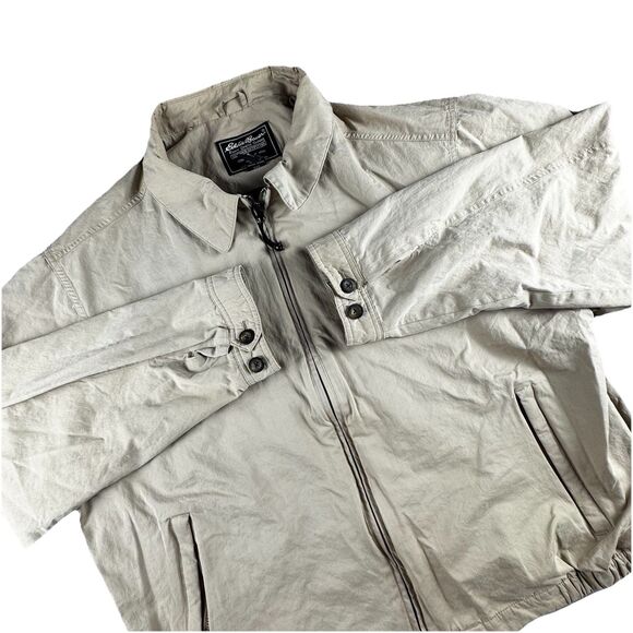 Vintage Eddie Bauer Harrington Jacket Men XXL Tan Bomber Golf Barn Gorpcore - Picture 1 of 9